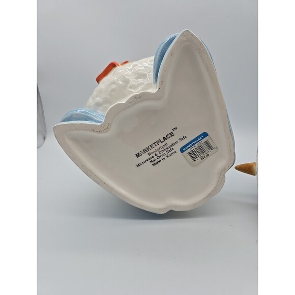 Ice Skating Snowman Ceramic Cookie Jar By Market Place - Picture 7 of 12